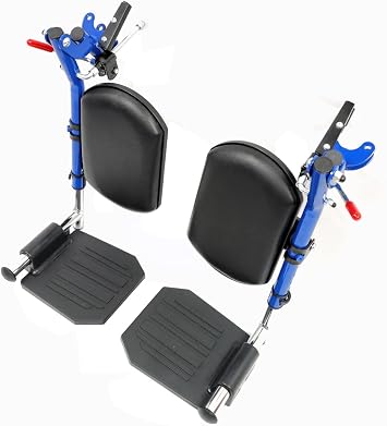 Blue Streak Wheelchair Elevating Leg Rest with Padded Calf Pad,Composite Footplates,Fits Most Standard wheelchairs and Transport Chair,Wheelchair Parts,Same Functional Structure as LK3JELR,1Pr, Blue