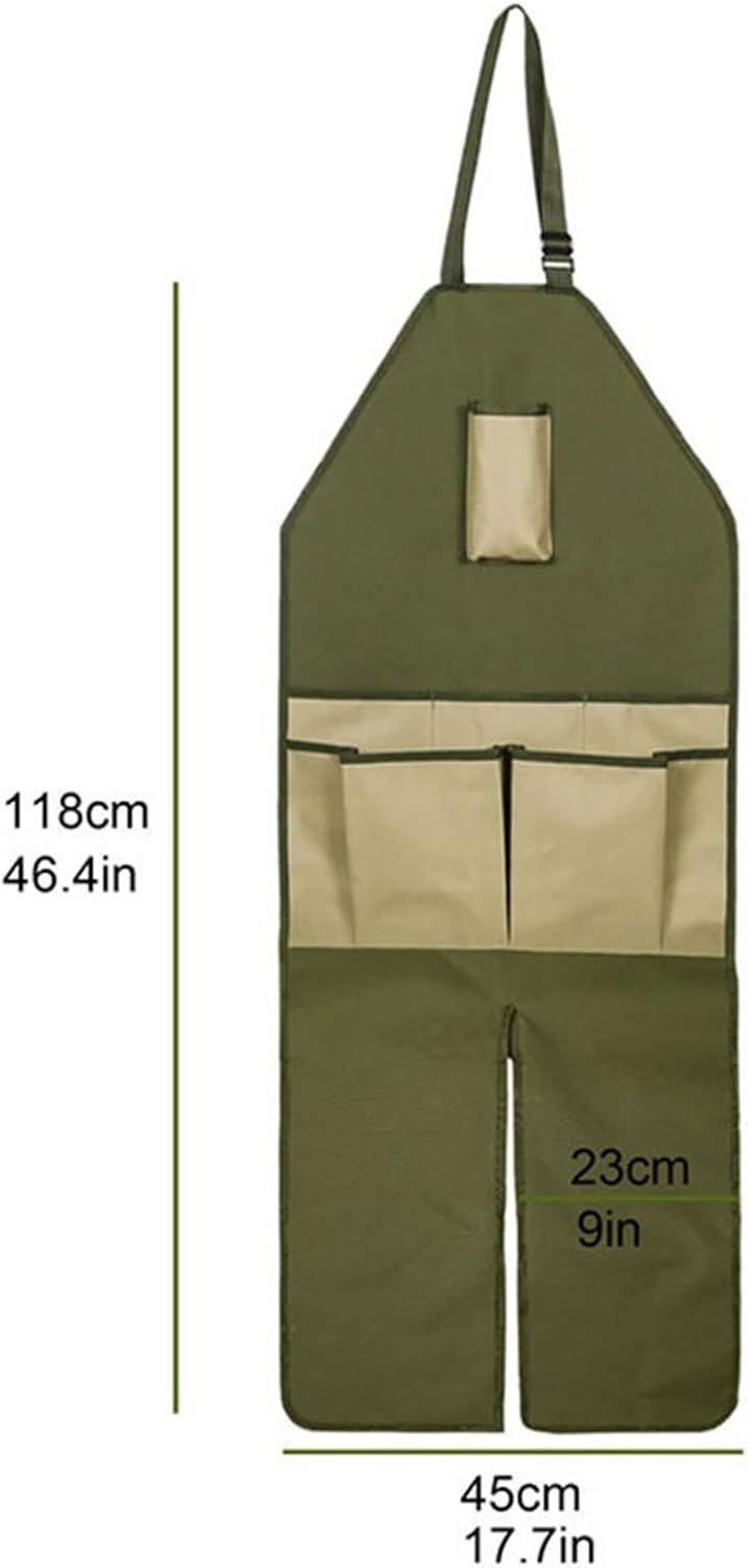 Aprons With Pockets Product Garden Gardening Trim Multi-pocket Oxford Cloth Color-blocking Lengthened Garden Leggings Apron Apron