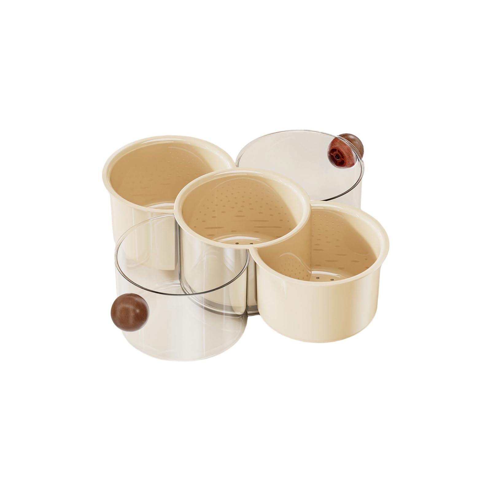Innovative Rotating Serving Bowl with 6 Sections and Leak Proof Base Perfect for Parties Snacks Vegetables Multiple Compartment Tray