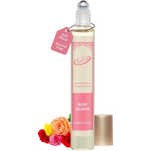 Zoha Rose Bloom | Roll on Perfumes for Women & Men | Alcohol-free Rose Perfume Oil | Travel Size Long Lasting Fragrance | 9ml Roller