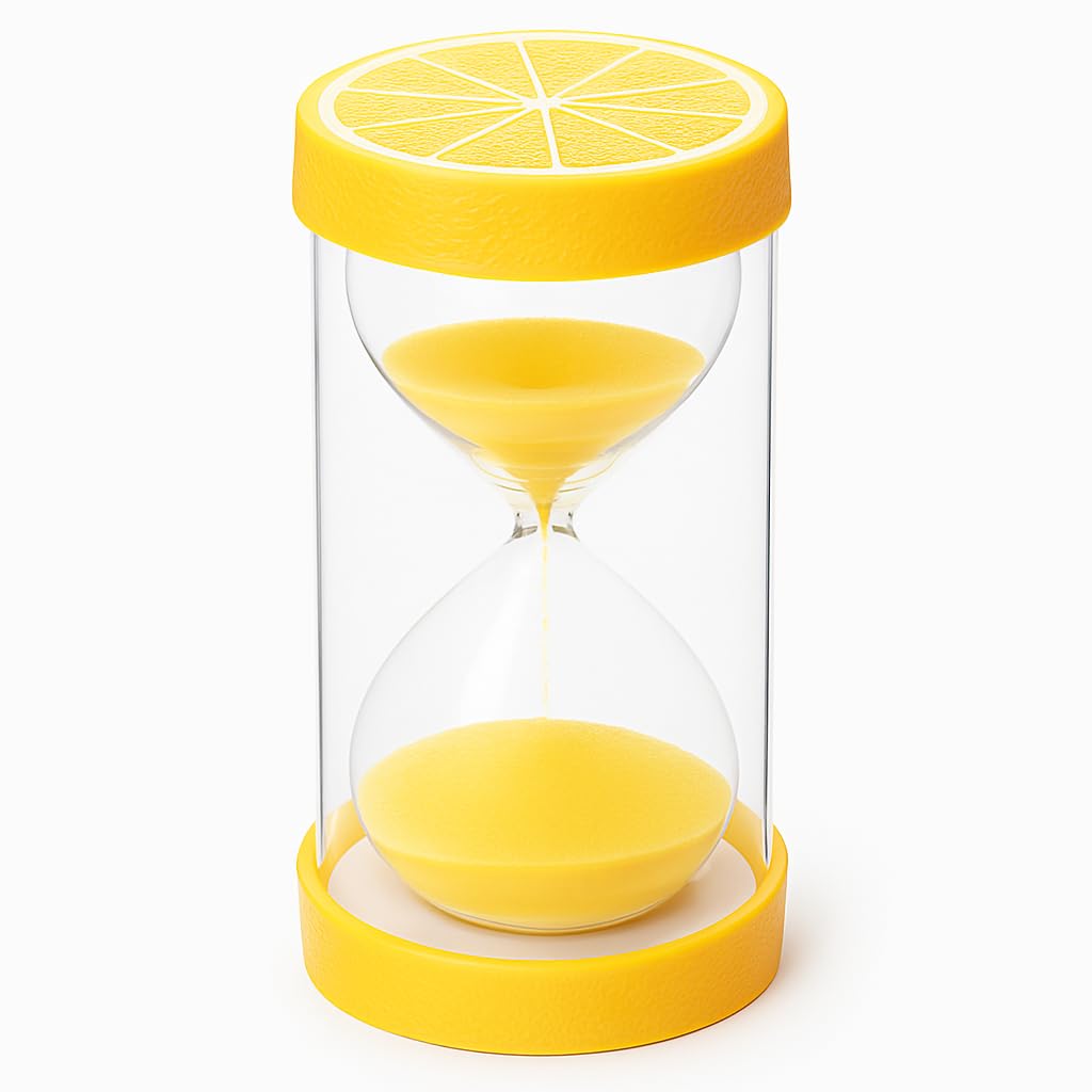 Jumbo Fruit Sand Timers for Kids – Durable, Colourful Hourglasses for Time Management and Learning – Perfect for Classrooms, Homework, Therapy, and Play (1 Min Lemon)