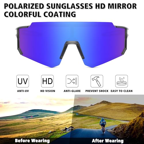 image for STORYCOAST Polarized Sports Sunglasses for Men Women,Driving Fishing C