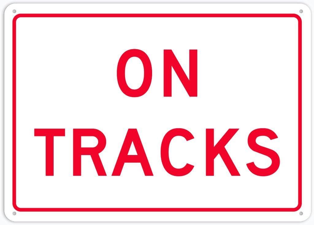 8"x12" Tin Metal Sign - On Tracks - Decorative Wall Sign For Home, Gate, Garden, Bars, Restaurants