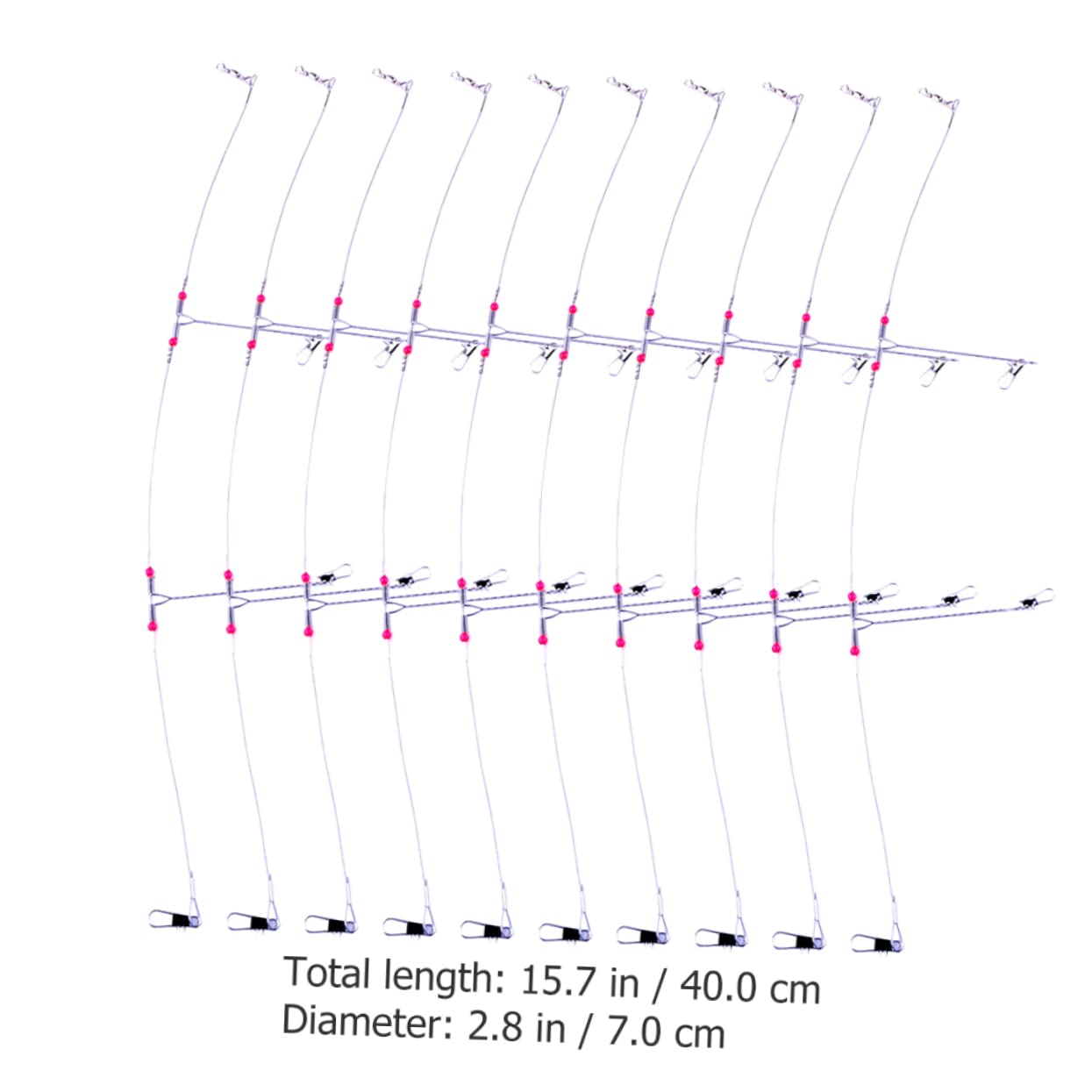 Happyyami 10pcs Stainless Steel Fishing Leaders Kit Portable Durable Fishing Gear Heavy Duty for Bass Trout