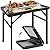 HPC Decor Folding Grill Table-Camping Table with Mesh Desktop,Portable Picnic Table with Carry Handle,27/56cm Height Adjustable Metal Table-Outdoor Grill Table,Folding Table for Outside Inside Use.