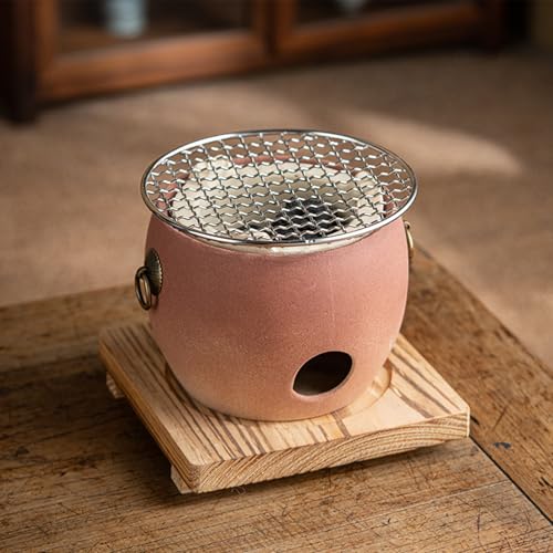 Barbecue en poterie portable et poêle à charbon en argile rouge pour intérieur et camping