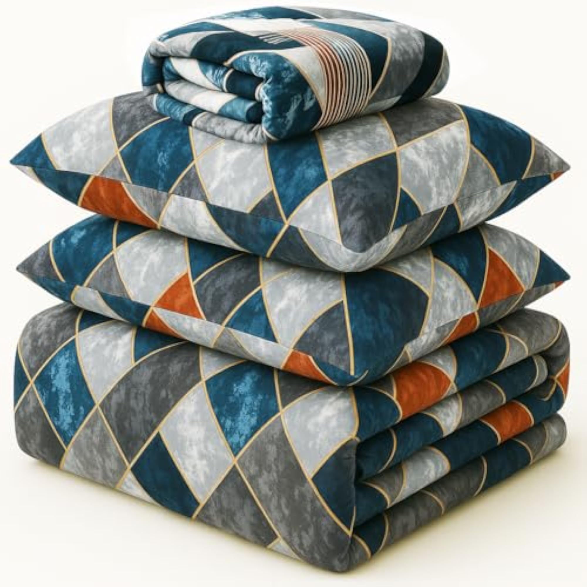 Flannel Winter Bedding Set, Warm Quilt and Bedsheet