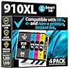 Smart Ink Cartuchos de tinta remanufacturados de repuesto para HP 910XL 910 XL, paquete combinado negro y color para usar con impresoras OfficeJet Pro 8025e 8025 8028e 8028 8035e 8035 OfficeJet 8015e