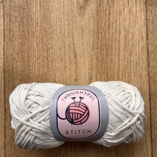 Thoughtful Stitch Cotton Yarn Dishcloth Craft Yarn for Crochet 4-Pack 50g Yarn for Knitting Cotton Yarn for Crochet, Knit, DIY Projects, Dishcloths Soft and Durable Cotton (Creamy White)