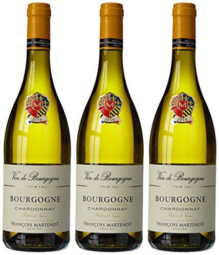 François Martenot France Burgundy Vin Blanc Parfum Vignes AOP Bourgogne Chardonnay 75 cl - Lot de 3