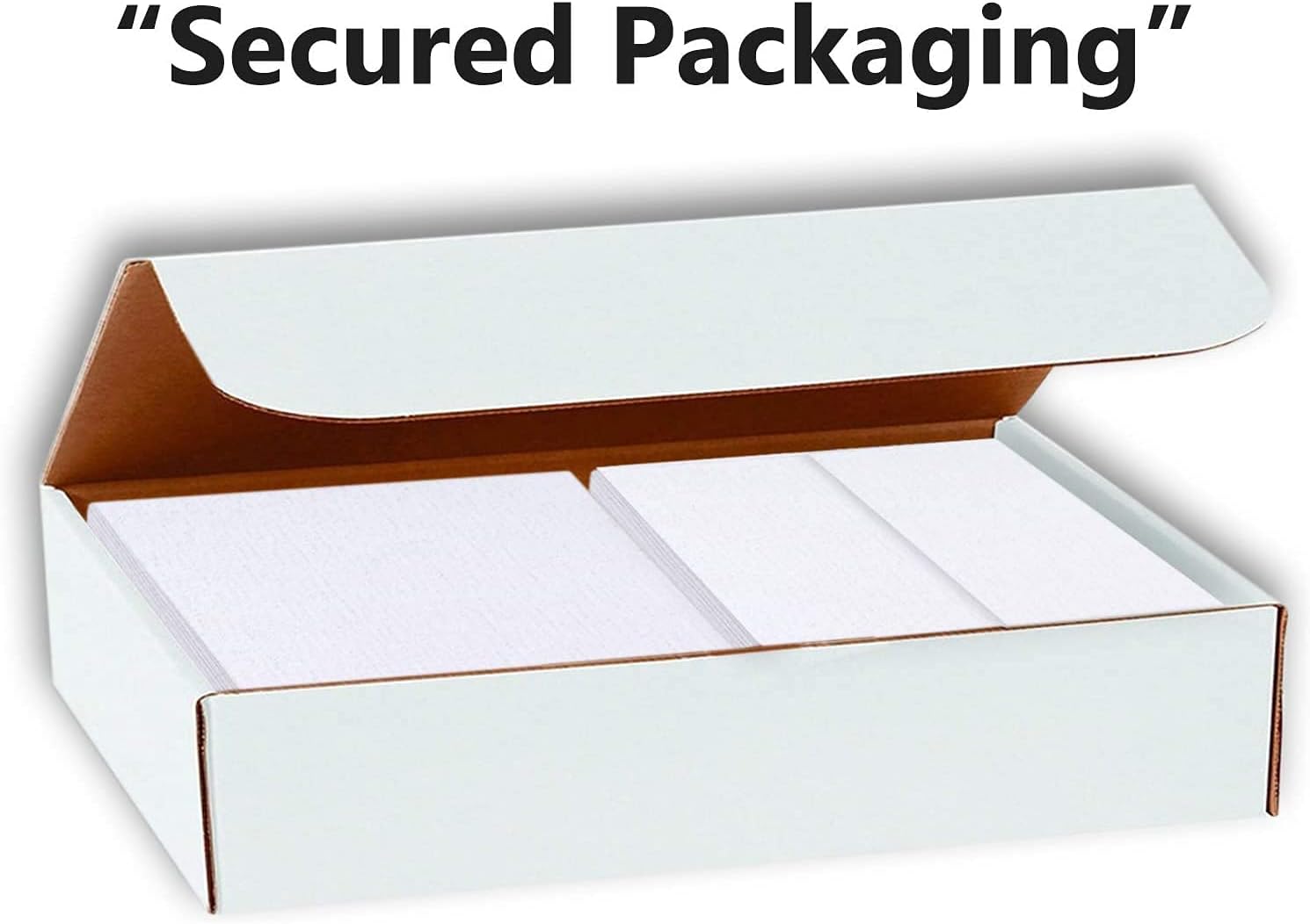 Hamilco Blank Cards and Envelopes - Flat 5" x 7" Linen White Cardstock Thick Paper 100lb Cover 100 Pack
