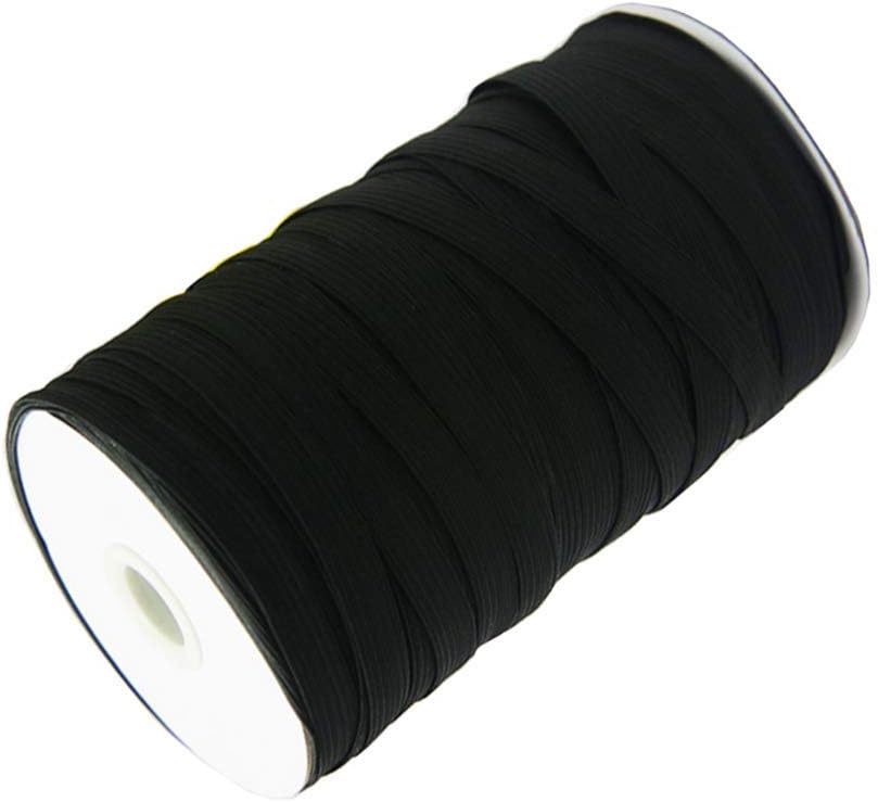 Abbaoww 1/2 Inch 70 Yards Braided Elastic, Springy Stretch Braided Elastic Cord Elastic Band, Black