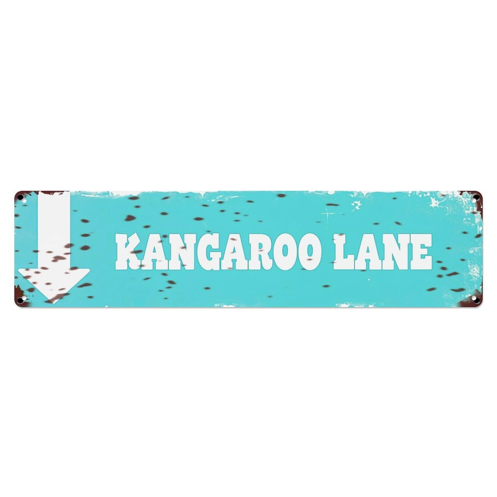 Kangaroo Lane Sign Pattern Metal Tin Sign Plaque