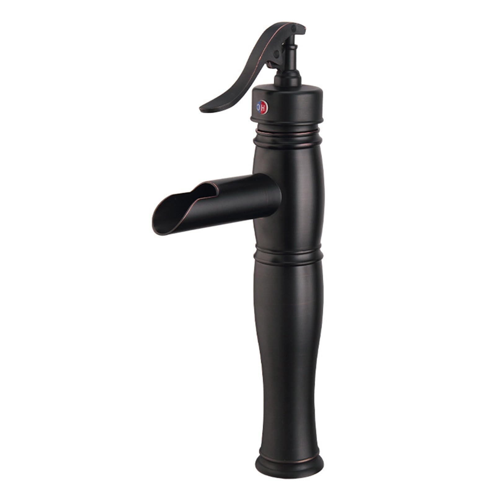 DFGHNBVC High Waterfall Basin Taps Retro Single Hole High Rise Basin Mixer Tap Hot And Cold Bathroom Faucet Retro Black,Retro Black