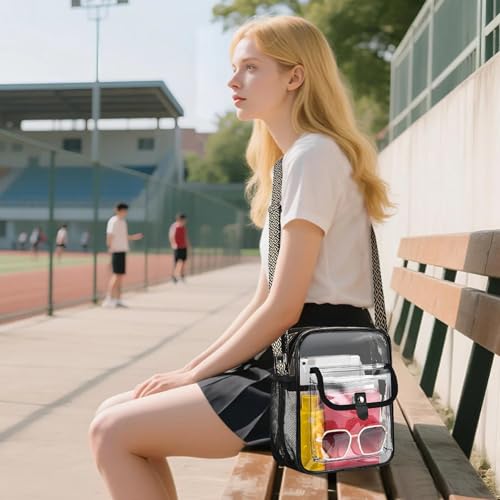 Image of SPODEARS Clear Crossbody Bag for Stadium, Concert, Festival & More - Adjustable Shoulder Strap & Bottle Holder
