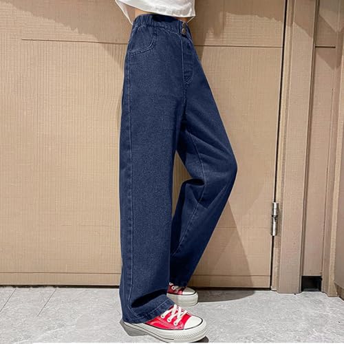 Girls' Kids Jeans Baggy Oversized Loose Fit Wide Leg Straight Flare Demin Pants Yoga Joggers Running Hiking Work Casual Pants2
