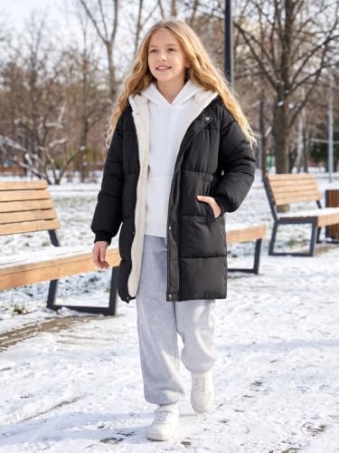 Girls Winter Puffer Coat Kid Mid-Length Fleece Jacket Size 5-12 — 사진 2