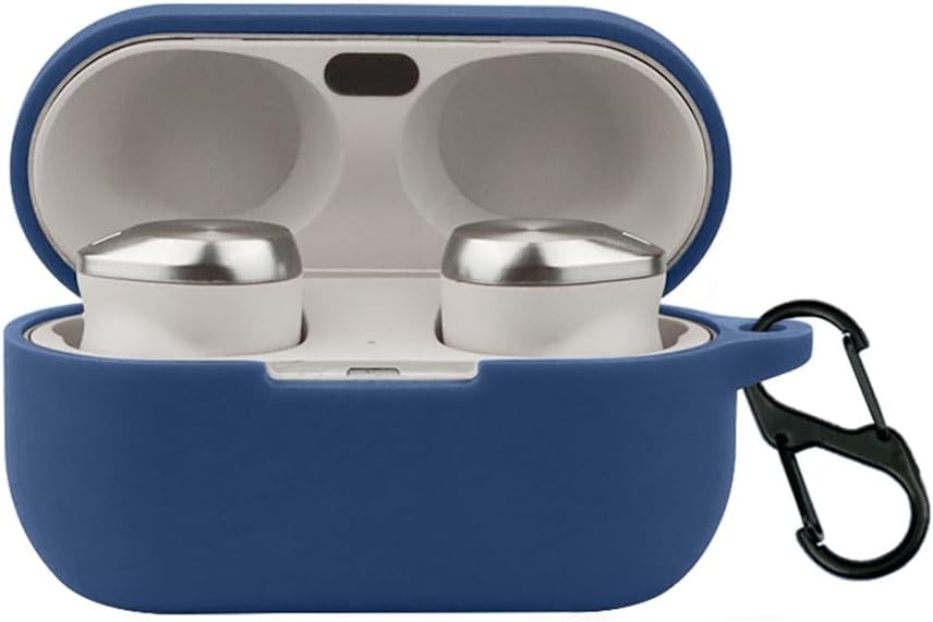 2 Pack DAYJOY Soft Silicone Protective Case Cover Compatible with Panasonic Technics EAH-AZ80 Earbuds, Protective Skin Sleeve with Key Chain (Black+Blue) - Image 8