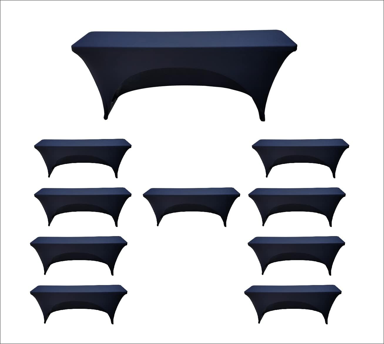 Banquet Tables Pro Black 10 Pack Case Spandex Cover for 18 x 72 Rectangular 18 x 6ft Narrow Training Tables Open Back