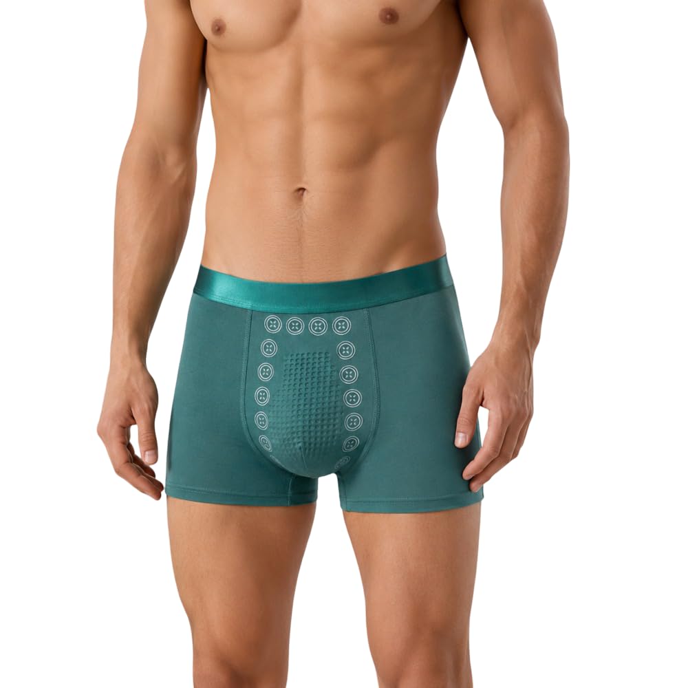 Men Boxer Brief Innerwear Trunk Underwear for Men (Green L)-image-20