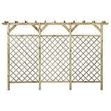 vidaXL Valla de Jardín Celosía con Pérgola Panel Patio Terraza Exterior Alambrada Cerca Barrera Privacidad Partición Enrejado Madera Pino Impregnada