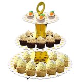 bandejas de cristal para tartas 【Material de grado alimenticio】 El soporte para cupcakes está hecho de material de cartón de grado alimenticio, que es seguro y saludable, duradero y cómodo. El acabado del material suave facilita la limpieza con agua tibia y jabón y un paño suave.