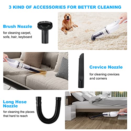 URAQT Handstofzuiger, 9000pa Draadloze Handstofzuiger 120W 30 Min Werk Draagbare Handstofzuiger USB Oplaadbare Stofzuiger Mini Handstofzuiger Krachtige Stofzuiger voor Thuis Auto Kantoor - Image 4