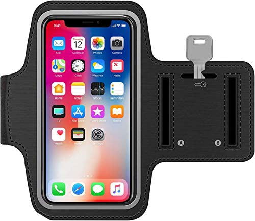 Brazalete Deportivo Xiaomi Mi A2 Lite de Neopreno Antideslizante antisudor con Bolsillo para Llaves Cable Tarjetas Brazalete Running Xiaomi Mi A2 Lite Brazalete para Xiaomi Mi A2 Lite (Negro)
