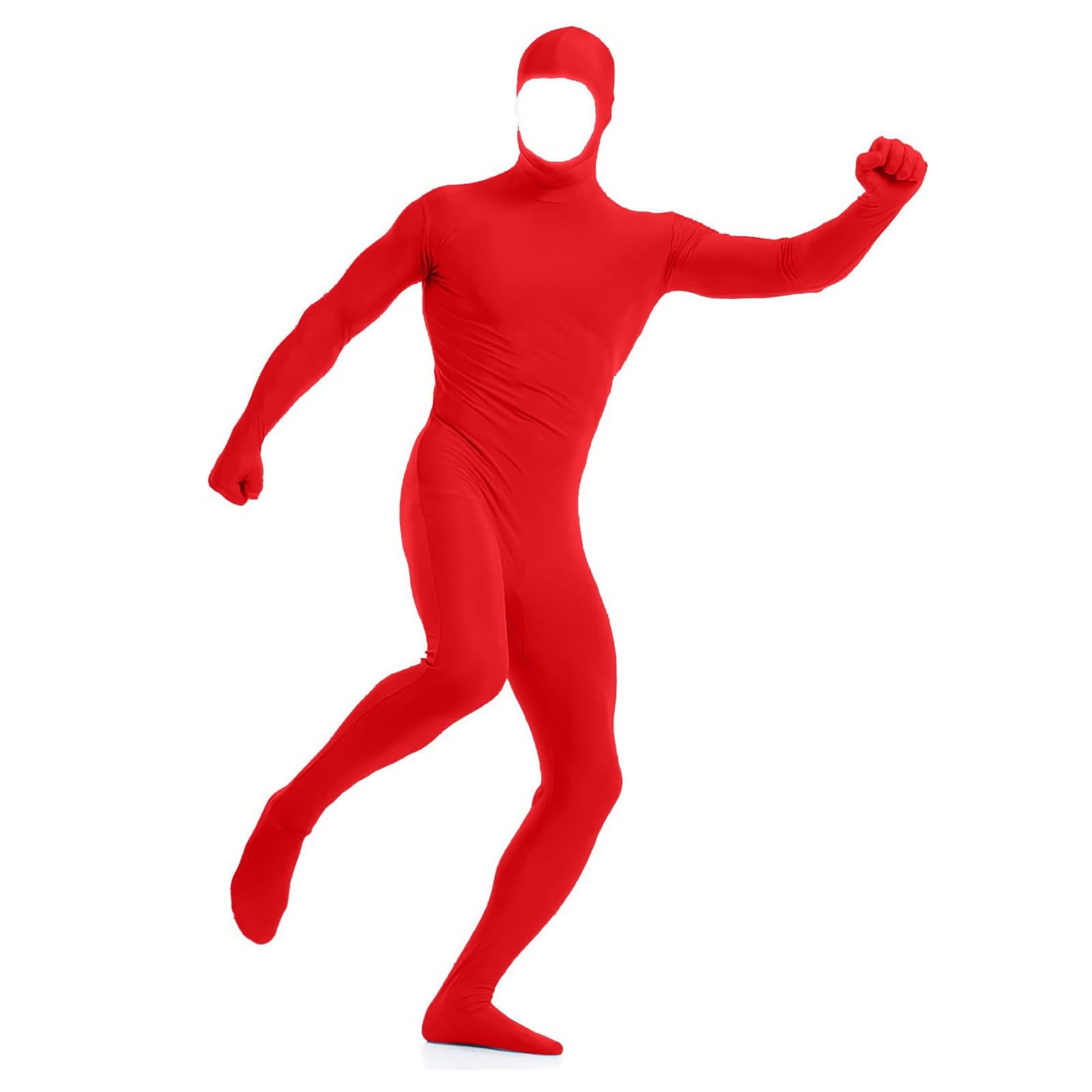 Unisex Adults Zentai Suit for Men Women Halloween Suit Full Body Open Face Bodysuit Original Bodysuit Fancy Dress 1 Piece Long Sleeve Bodysuits Slim Fit Jumpsuit Solid Onesie Stage Show