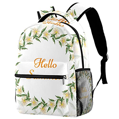 Sac à dos de voyage Hello Summer Floral avec porte-bouteille robuste