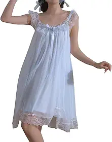 Camisola feminina de renda vintage, camisola de verão, roupa de dormir, espreguiçadeira, vestido de casa vitoriano, noite de noiva