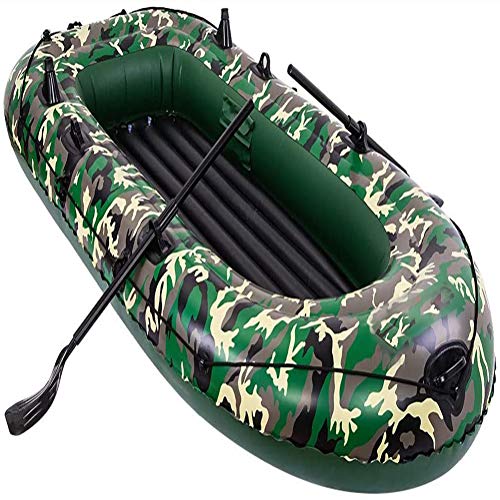 INUUXLG Inflatable Boat with Oars 2/3/4 Person, Inflatable Boats for Adults, Inflatable Rafts for Rivers, Fishing Dinghy