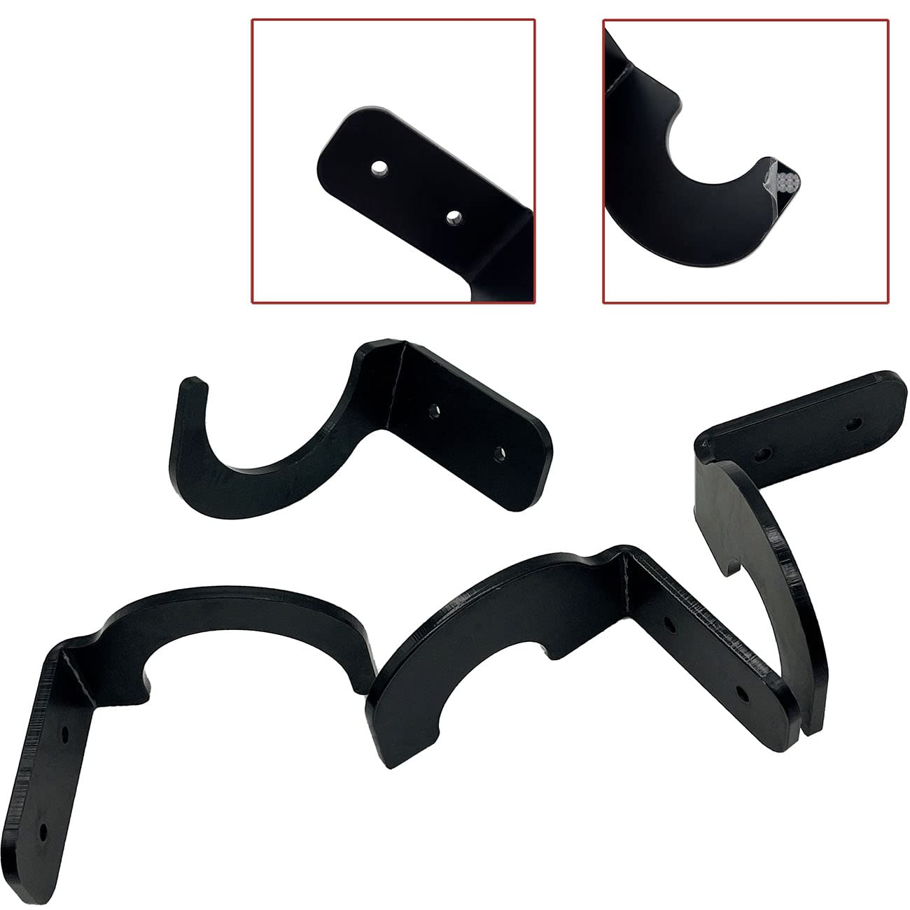 N-D 2 Paio di Supporto/Parete Porta per Mazza da Baseball Staffa, Display Orizzontale espositore da Baseball per Softball, Hockey Stick Display Case(nero), universale