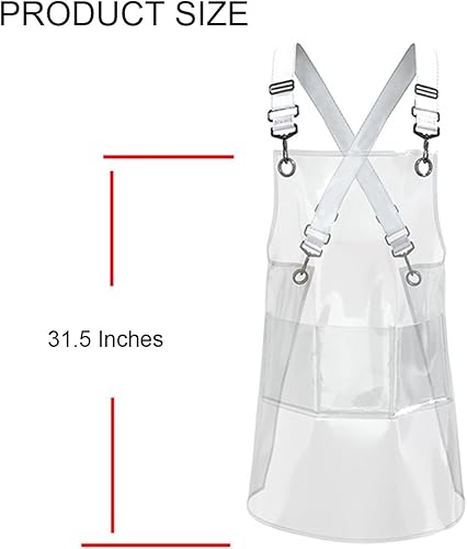 Miniatura 2 de Delantales de peluquería para mujer, delantal transparente impermeable para peluquero con espalda cruzada, ajustable, para peluquería y trabajo