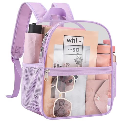 Image of Clear Backpack for Stadium Events, 12x12x6 Small Clear Plastic bag with Reinforced Straps for Game Security Festival Concert