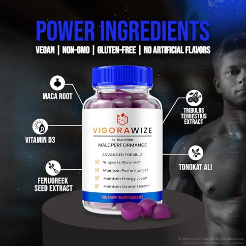Image of NutraRize (2 Pack) Vigorawize Gummies, Premium Performance Gummys, All Natural Formula to Support Confidence, Stamina & Energy, Official Vigora wize Gomitas Reviews (120 Gummies)