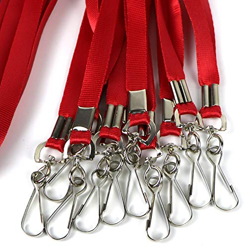 Bulk Lanyards Premium Cruise Lanyard Nylon Badge Lanyards For Id Holder Perfect For Office, Kids, Teachers (Red, 50 Pack) #TOP4