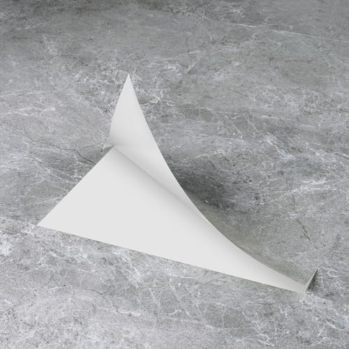 FunStick 15 Baldosas vinilicas adhesivas 30X60CM - Azulejos para pared de Cocina y piso - Suelo Vinilo Efecto Marmol Gris Claro - Ideas Linoleo Para revestimiento de PVC