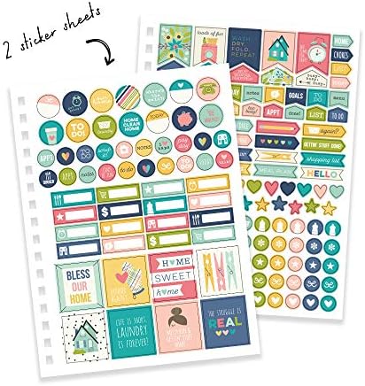 Pukka Pad, Carpe Diem Home Planner Spiral Bound Notebook  Includes 6 Organisational Tabs and 2 Sticker Sheets