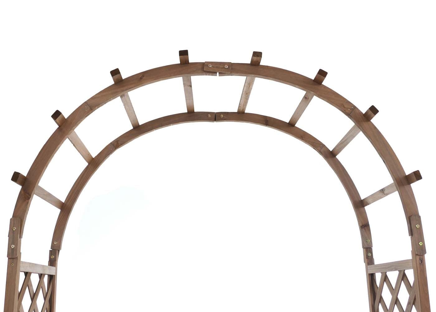 Mendler Rosenbogen HWC-Q20, Rankgitter Rosenspalier Rankhilfe Torbogen Garten Holz FSC®-Zertifiziert 210x126x60cm - Dunkelbraun