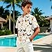 Dremagia Chicken Floral Shirt Short Sleeve Collared T-Shirts for Age 12 Months-12 Years Classic Fit Button Down Tee Tops Kids Boys V Neck Dress Costume Beach Holiday Casual Clothes