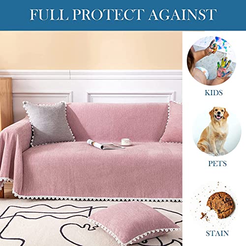 Yqjymfz Couch Covers Cushion Couch With White Daisy Flower Lace Tassel Sofa Slipcover Furniture Protector Sectional Sofa L Shape Futon Couch Cover (Color : Dark Green Size : 71X 134Inch) #TOP3