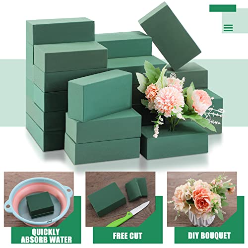 30 Pcs Floral Foam Blocks Foam Block Dry And Wet Foam Flower Arrangements Supplies Florist Foam Brick For Fresh And Artificial Flowers Craft Plant Filler Decoration, Green (3.2 X 5.5 X 1.8 Inch) #TOP2
