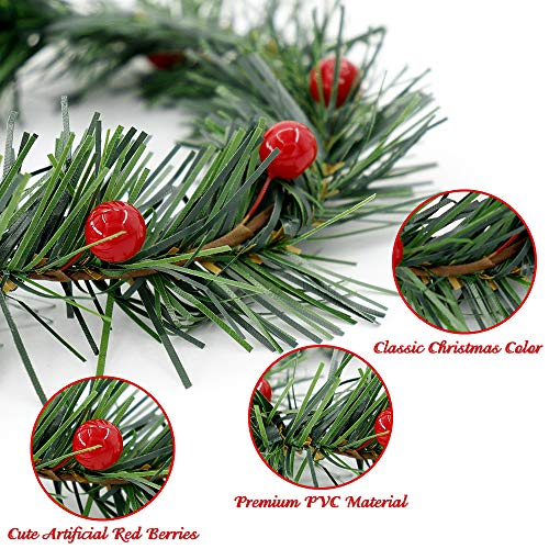 Ybb 12Pcs Christmas Candle Rings, Small Artificial Red Berry Wreath Candle Holder Rings, Fits 3 Inch Pillars Candle Tapers For Rustic Wedding Centerpiece Christmas Table Decoration #TOP2
