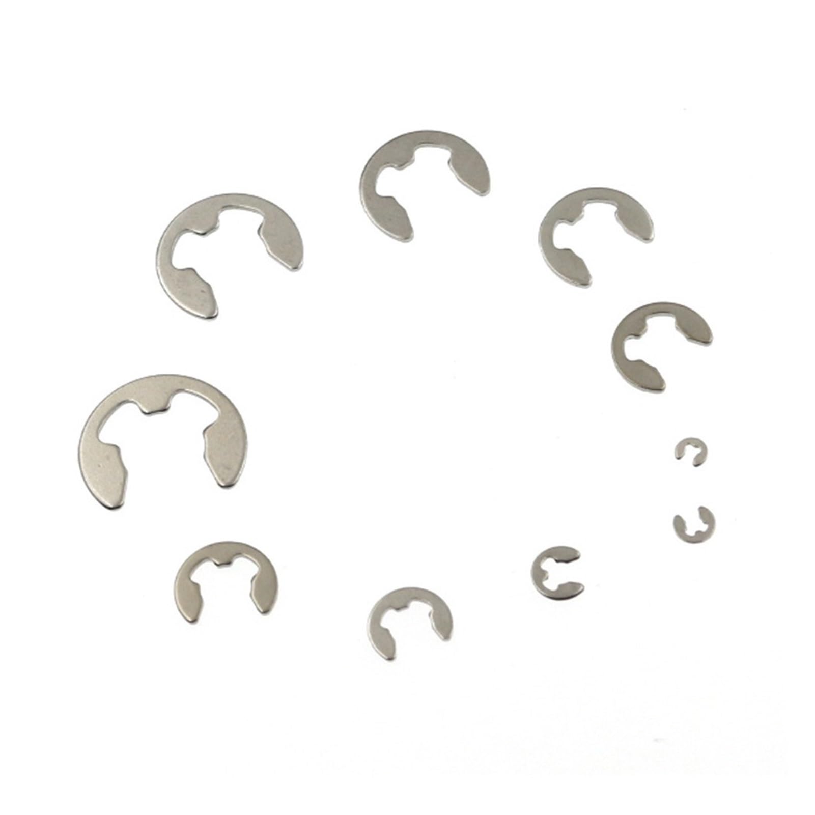 Lksgjsnb 200Pcs 120Pcs/ Assortment Kit 10 Sizes 1.5-10Mm Black Or Stainless Steel Shaft External Retaining Ring E Clip Circlip Washer(200Pcs)