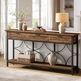 Tribesigns Console Table with Drawers, 70.9' Extra Long Entryway Table with Storage for Entryway, Hallway, Living Room, Foyer, Unique Design