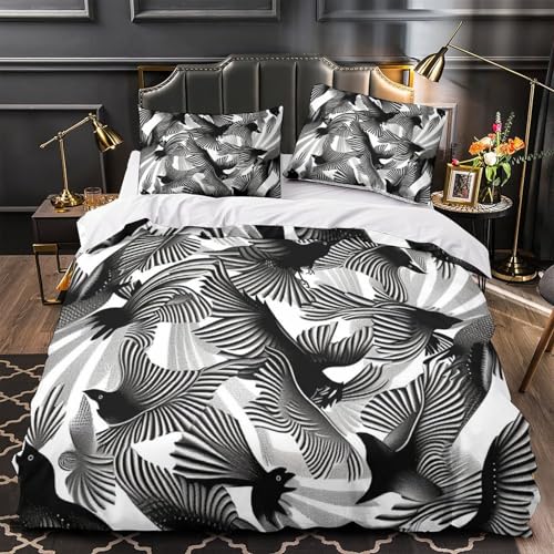 Housse de couette super king imprimé 3D rayures microfibre douce