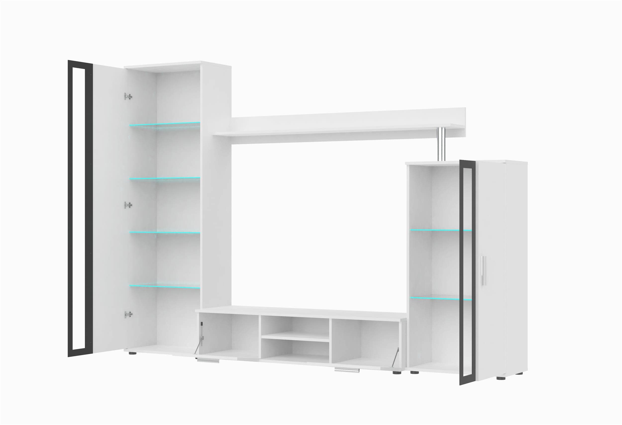 Élément Mural – Meuble de Salon 4 éléments | Design Moderne, mobilier pour Une Maison Douillette et Confortable, Pratique, Blanc