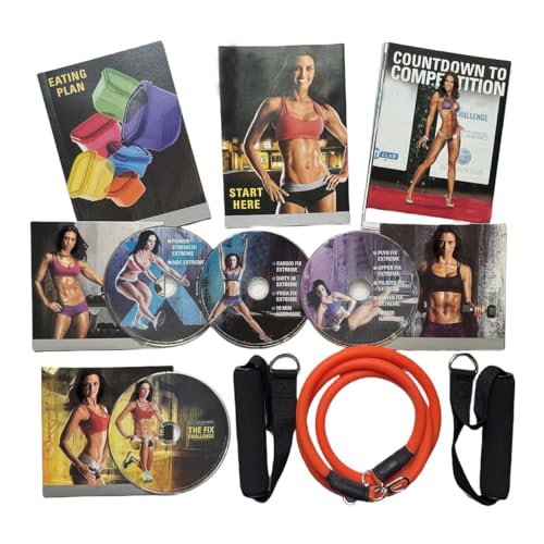 21 Day Extreme 4 DVD Workout Program Set,Challenge Introductory Workout,Elastic Band and Eating Nutrition Plan