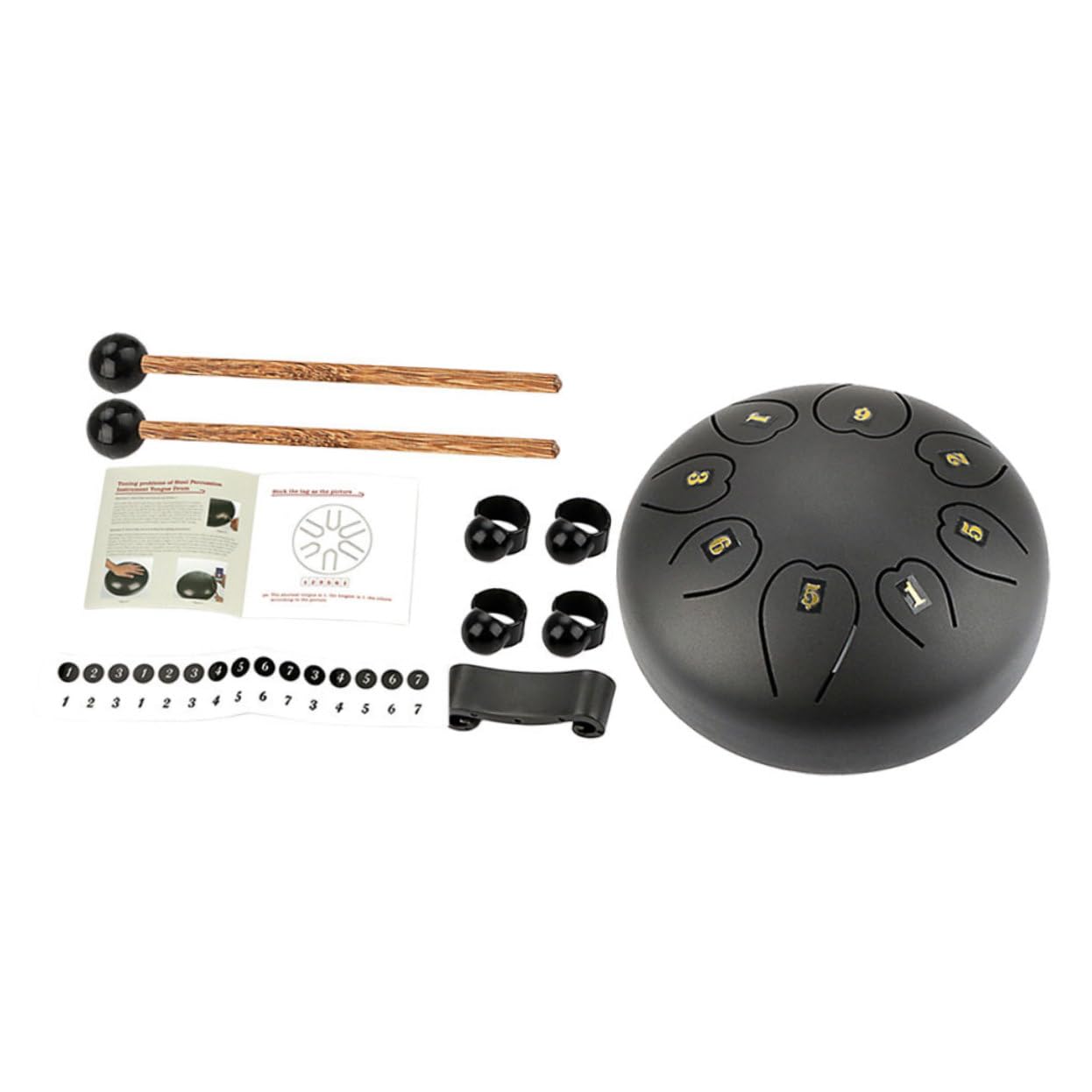 ULDIGI Beginner Friendly Ethereal Drum Tongue Drum Set Portable Hand Drum Steel Tongue Drum Mallet for Music Enlightenment